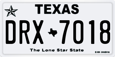 TX license plate DRX7018