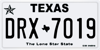 TX license plate DRX7019