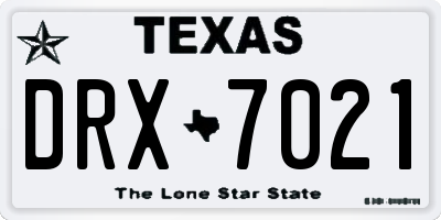 TX license plate DRX7021