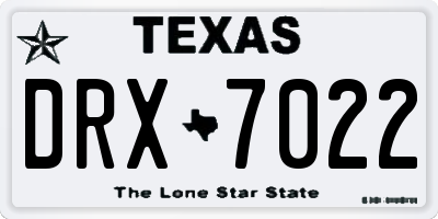 TX license plate DRX7022