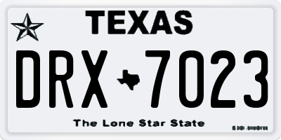 TX license plate DRX7023