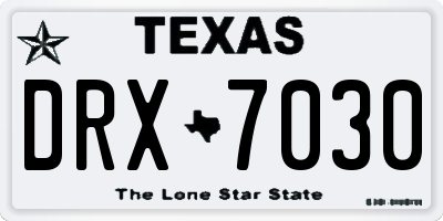 TX license plate DRX7030
