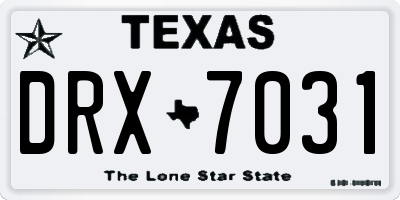 TX license plate DRX7031
