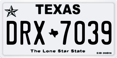 TX license plate DRX7039
