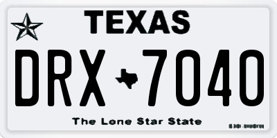 TX license plate DRX7040