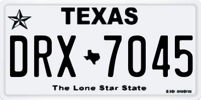 TX license plate DRX7045