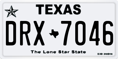 TX license plate DRX7046
