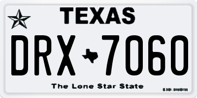 TX license plate DRX7060