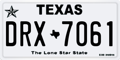 TX license plate DRX7061