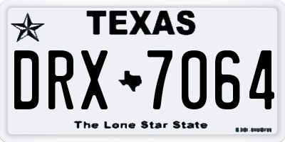 TX license plate DRX7064