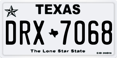 TX license plate DRX7068