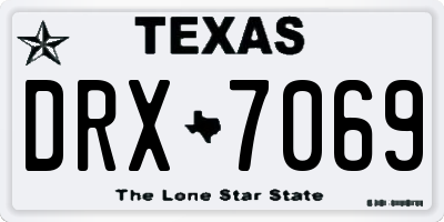 TX license plate DRX7069