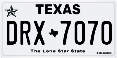 TX license plate DRX7070