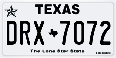 TX license plate DRX7072