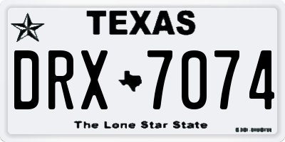 TX license plate DRX7074
