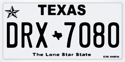 TX license plate DRX7080