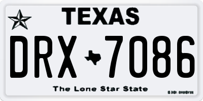 TX license plate DRX7086