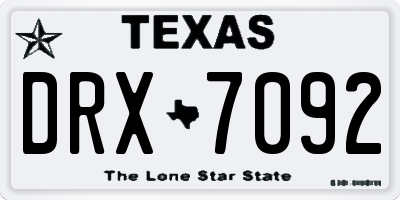 TX license plate DRX7092