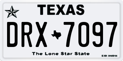TX license plate DRX7097