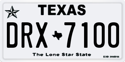 TX license plate DRX7100