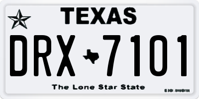 TX license plate DRX7101