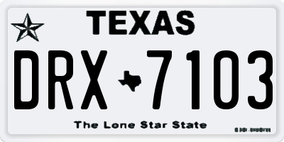 TX license plate DRX7103