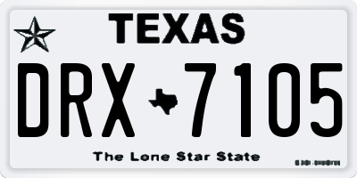TX license plate DRX7105