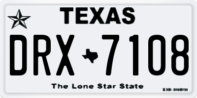 TX license plate DRX7108