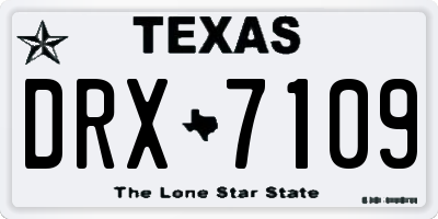 TX license plate DRX7109