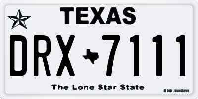 TX license plate DRX7111