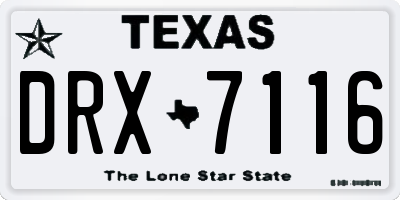 TX license plate DRX7116