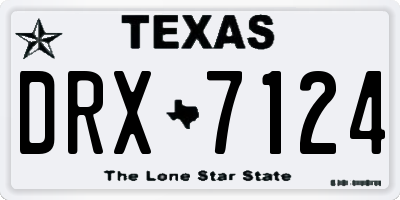 TX license plate DRX7124