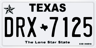 TX license plate DRX7125