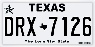 TX license plate DRX7126