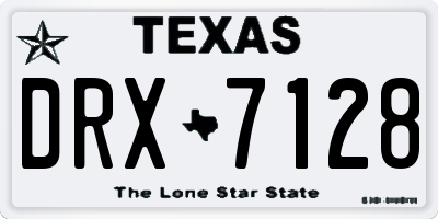 TX license plate DRX7128