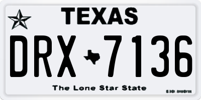 TX license plate DRX7136