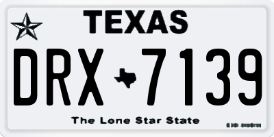 TX license plate DRX7139