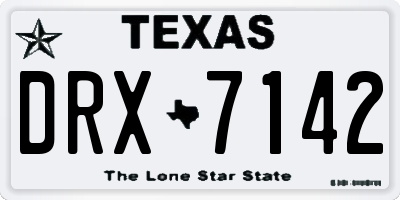 TX license plate DRX7142