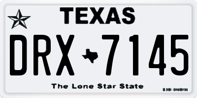 TX license plate DRX7145