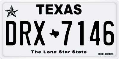 TX license plate DRX7146