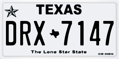 TX license plate DRX7147