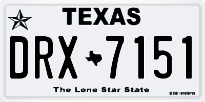 TX license plate DRX7151