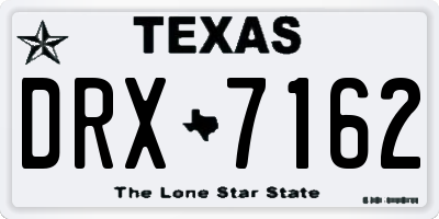 TX license plate DRX7162
