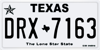 TX license plate DRX7163