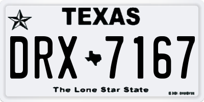 TX license plate DRX7167