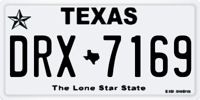 TX license plate DRX7169