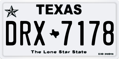 TX license plate DRX7178