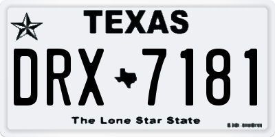 TX license plate DRX7181