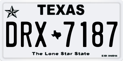 TX license plate DRX7187