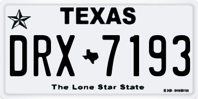TX license plate DRX7193